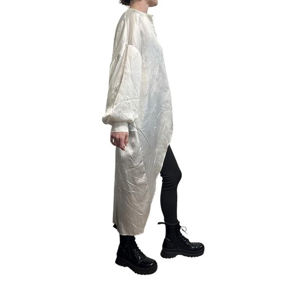 Esteban Cortazar Crinkled Satin Tunic Ivory size FR 34 - Picture 6 of 13